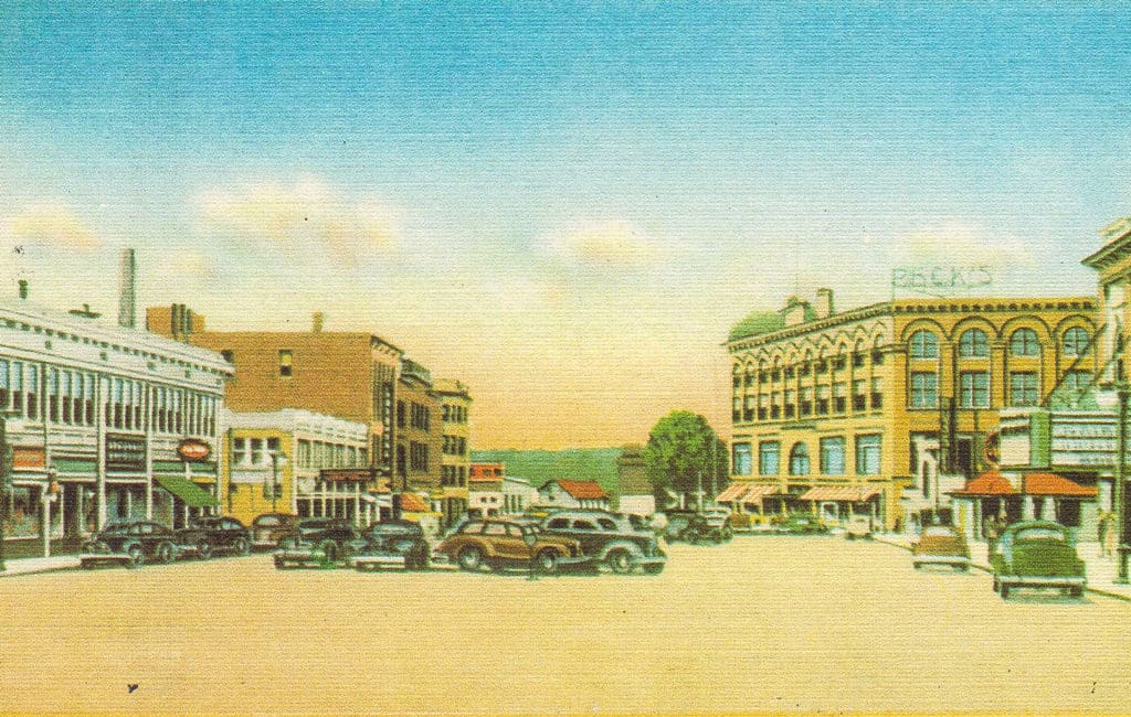 Card 10 – View of Main St., Lewiston, ME