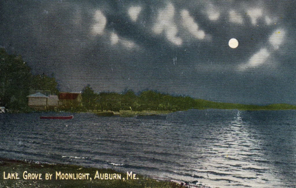 Card 32 – Lake Grove by Moonlight, Auburn, ME